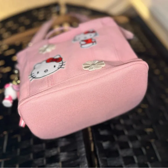 Mini Canvas Tote Bag W/ Hello Kitty Patches & Hello Kitty Card Holder NWOT - Picture 9 of 13
